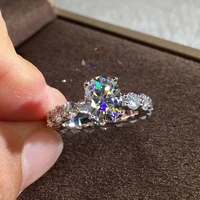 milangirl luxury crystal female zircon wedding ring fashion silver color bridal jewelry promise love engagement rings for wome