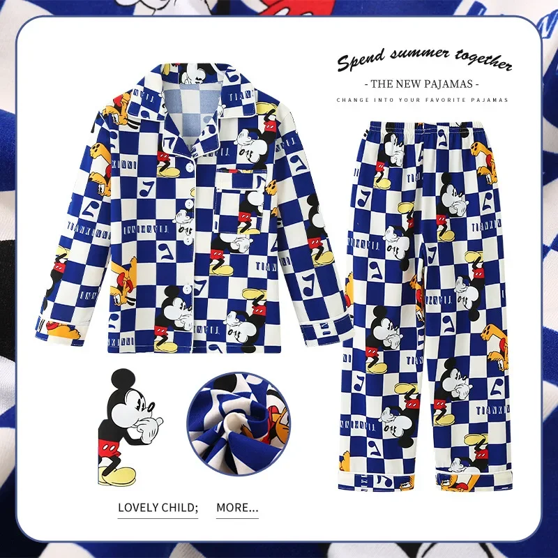 Пижамный комплект детский с длинным рукавом и изображением Микки Мауса