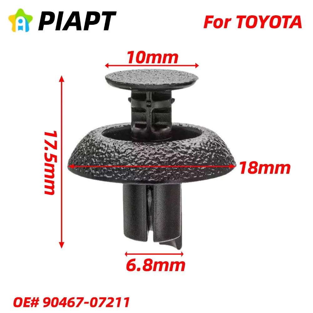 

50 шт. OE # 90467-07211 Крышка двигателя, бампер, крышка радиатора и крепеж нажимного типа решетки для Toyota и Lexus