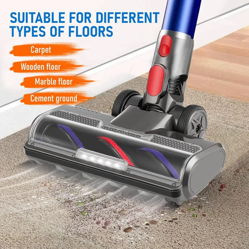 Запчасти Моторизованная щетка для пылесосов Dyson V7 V8 V10 V11 V15 со светодиодной