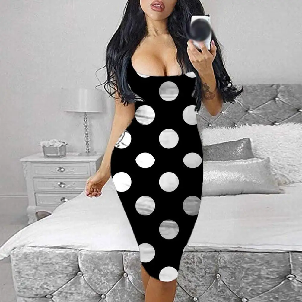 

Sundress Clothes Dress Sexy Slim Chic Comouflage Dots Sleeveless Bodycon Dress