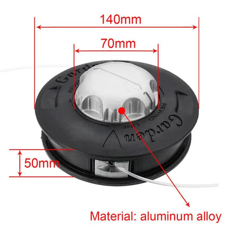 

2 Thread Universal Grass Mower Aluminum Brush Nylon Head Lines Mower Spool Trimmer String Saw Brush Cutter Bump Line Grass