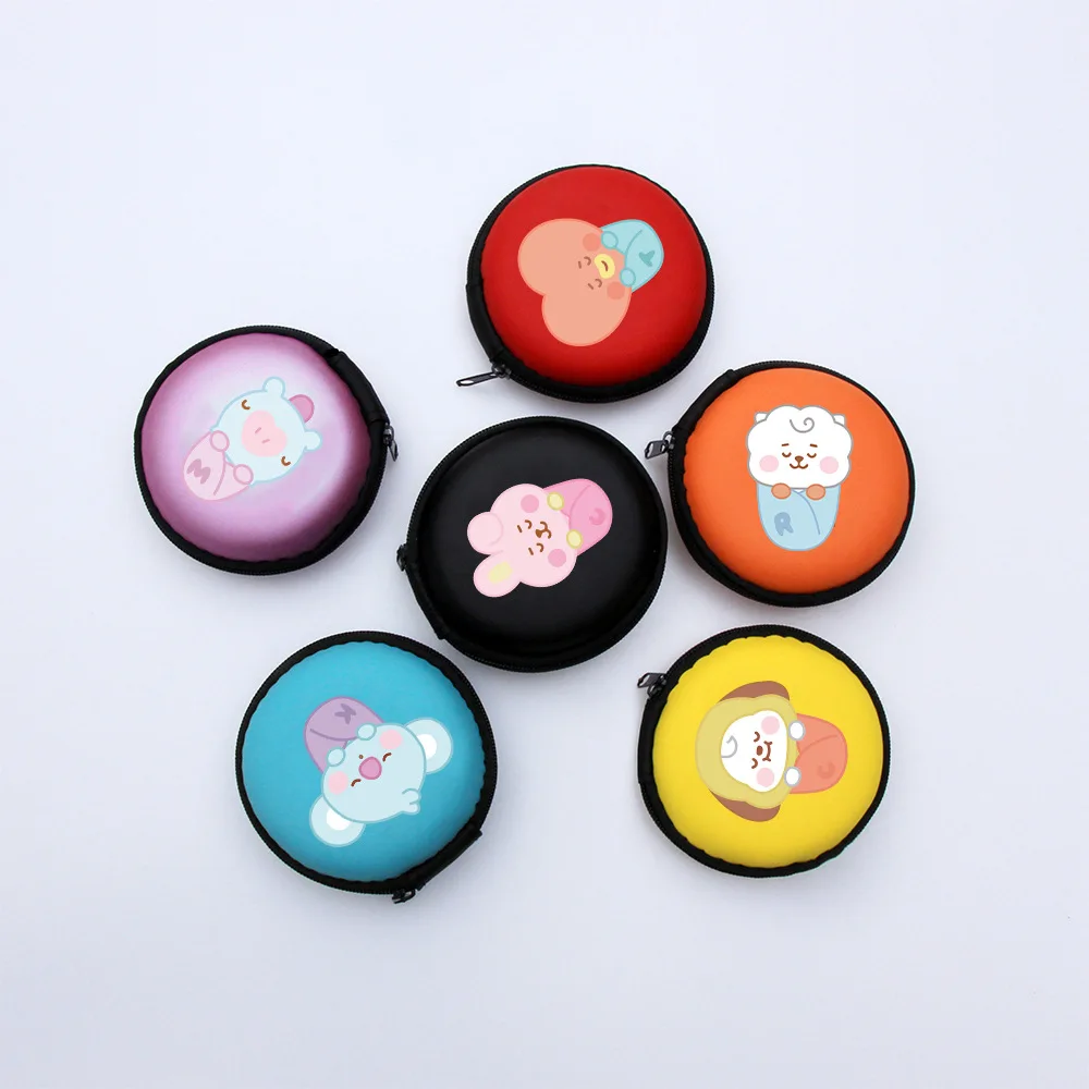 

Kawaii Bt21 детская серия мультфильм аниме милая Студенческая сумка для хранения монет и ключей Мини модный кошелек для монет праздничный подар...