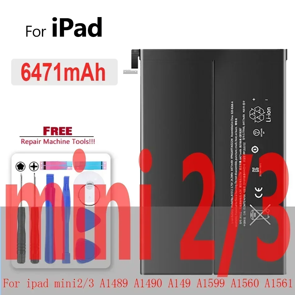 Аккумуляторы для мобильных телефонов iPad Mini 5 4 3 2 1 Mini1 Mini2 Mini3 Mini4 Mini5 Tablet A1538 A1445 A1546