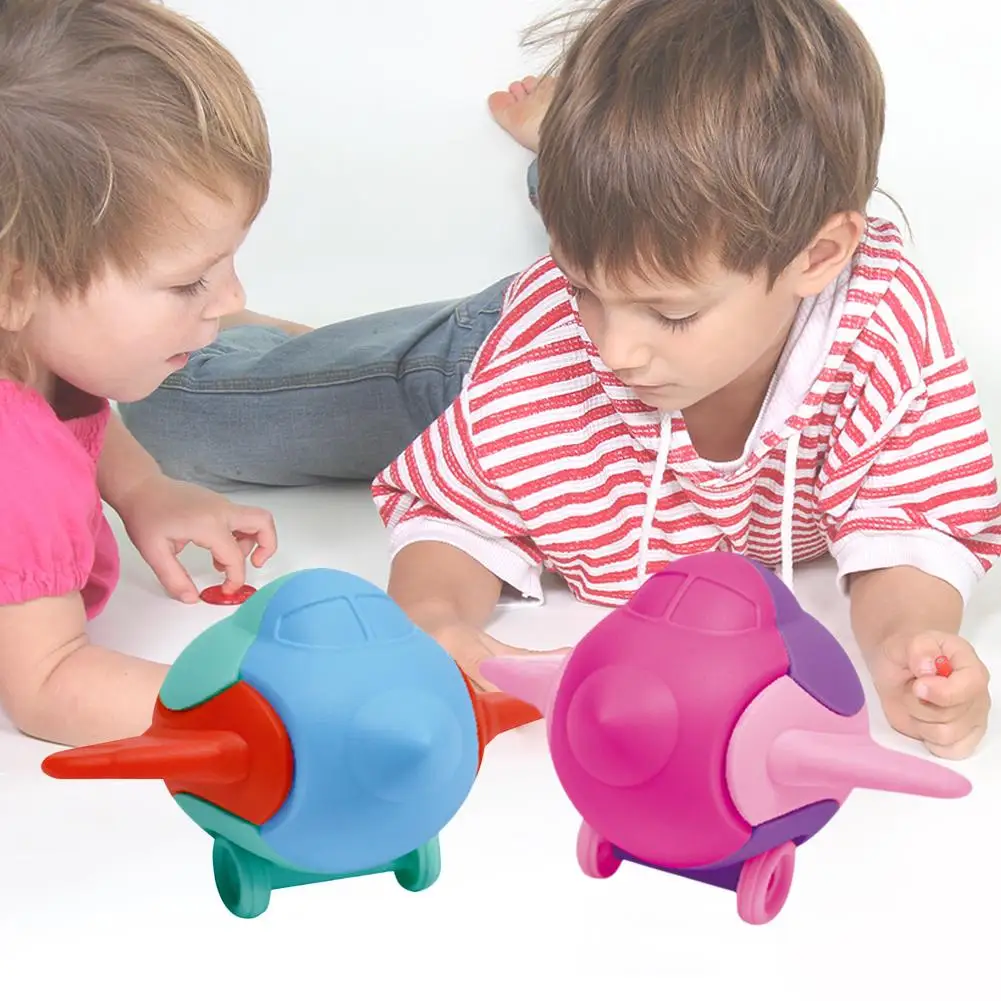 

DIY Assembled Airplane Puzzle Toy Cute Cartoon Shape Children Candy Box Durable ABS Kid Jigsaw Model Building Kits