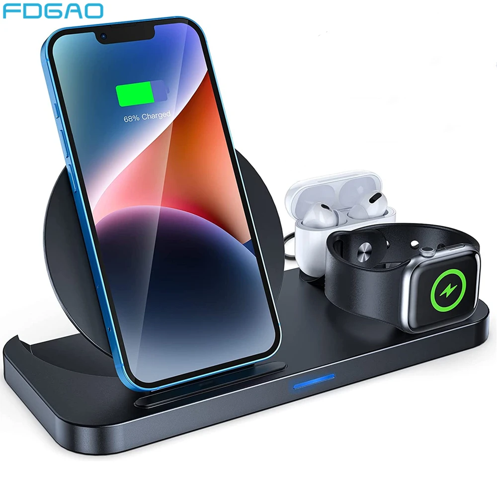 

3 in 1 Charging Dock Station For iPhone 14 13 12 11 XS XR X 8 Airpods Pro 2 Apple Watch Ultra SE 8 7 6 5 4 Fast Wireless Charger