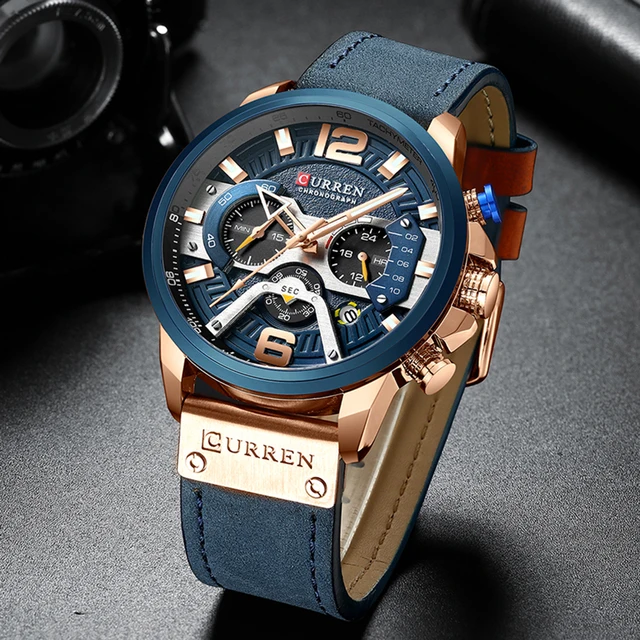 CURREN Luxury Military Leather Wrist Watch Relogio Masculino 6