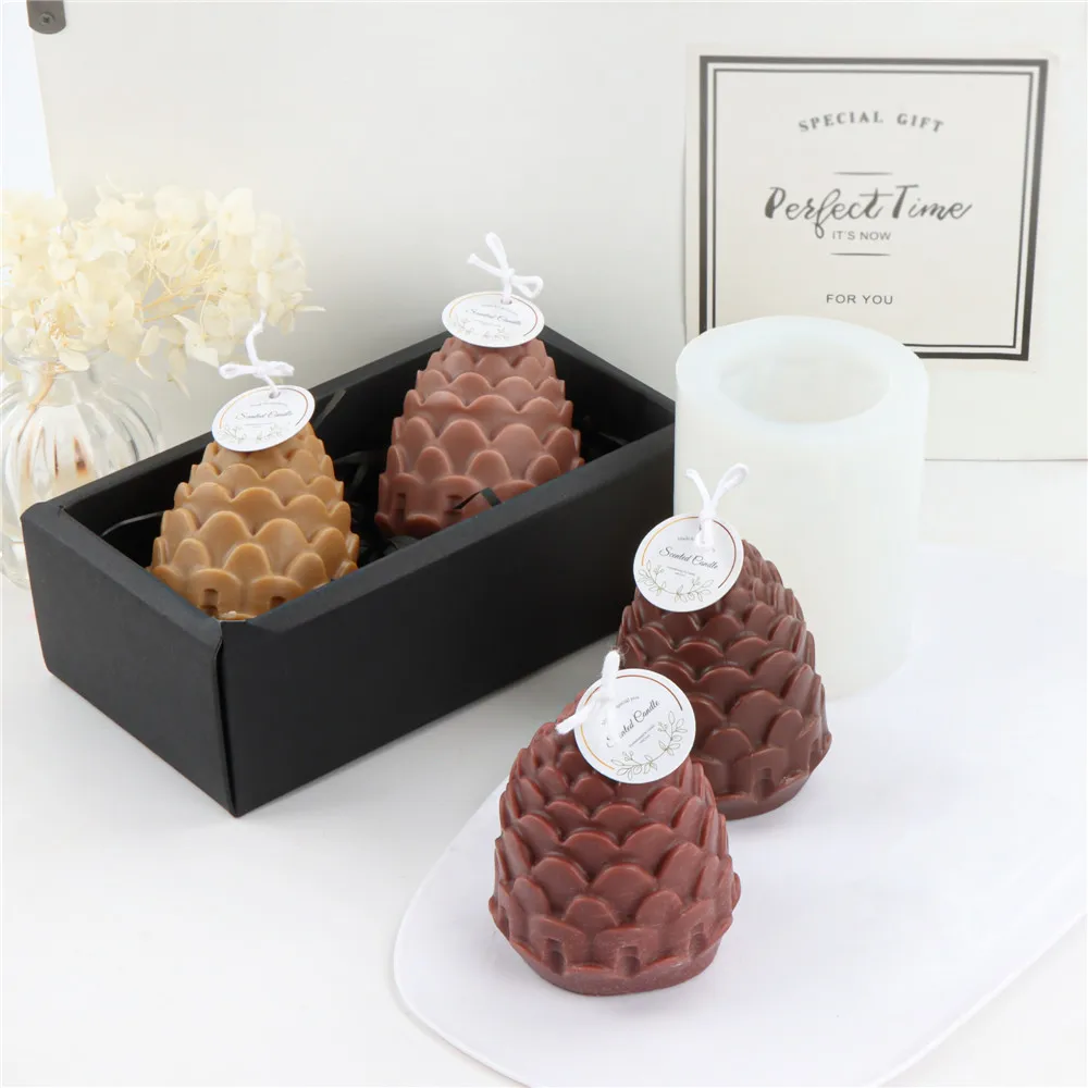 

3D Christmas Pine Cone Silicone Candle Mold Candles Molds DIY Making Fondant Resin Soap Mold Gifts Craft Supplies Home Decor