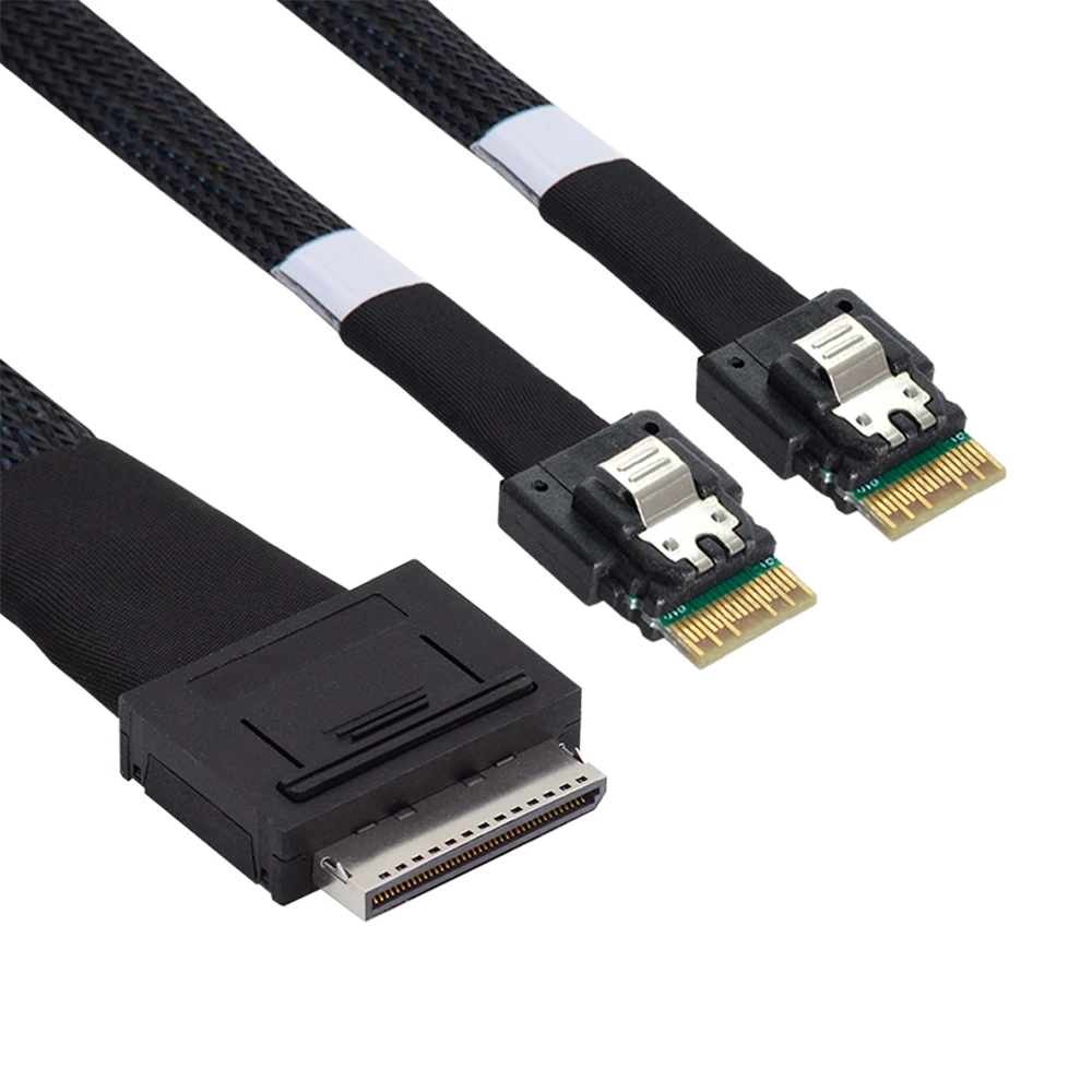 

Chenyang Data Active Cable 50cm to Dual SFF-8654 Slimline 4x SSD OCuLink PCIe PCI-Express SFF-8611 8x 8-Lane