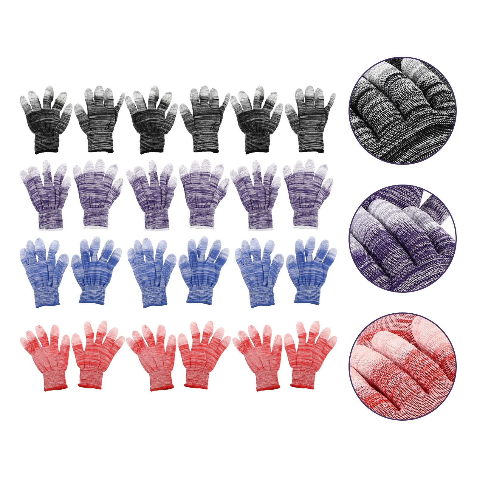 

12 пар окрашенных перчаток для шитья пальцами Защитные рукавицы детские рабочие фитинги Нескользящие аксессуары