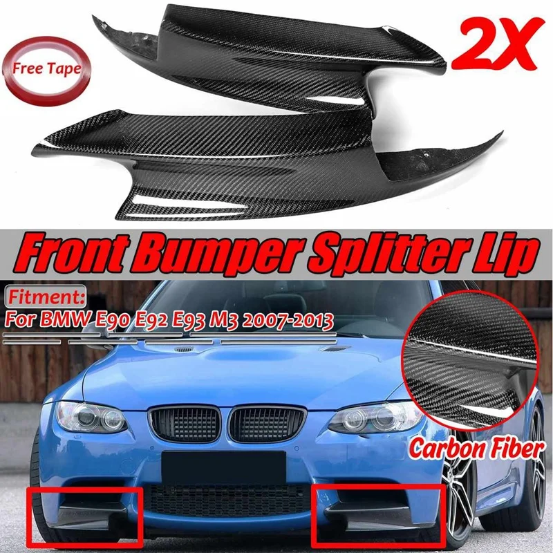 

Carbon Fiber Style Front Bumper Splitter Spoiler Lip for -BMW E92 E93 M3 2007-2013