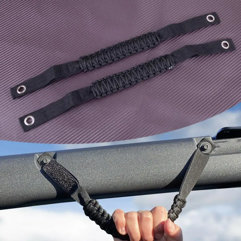 

2 шт. нейлоновая плетеная стильная рулонная рукоятка, черная, подходит для Ford Bronco 2021 2022, автомобильные аксессуары, Новинка