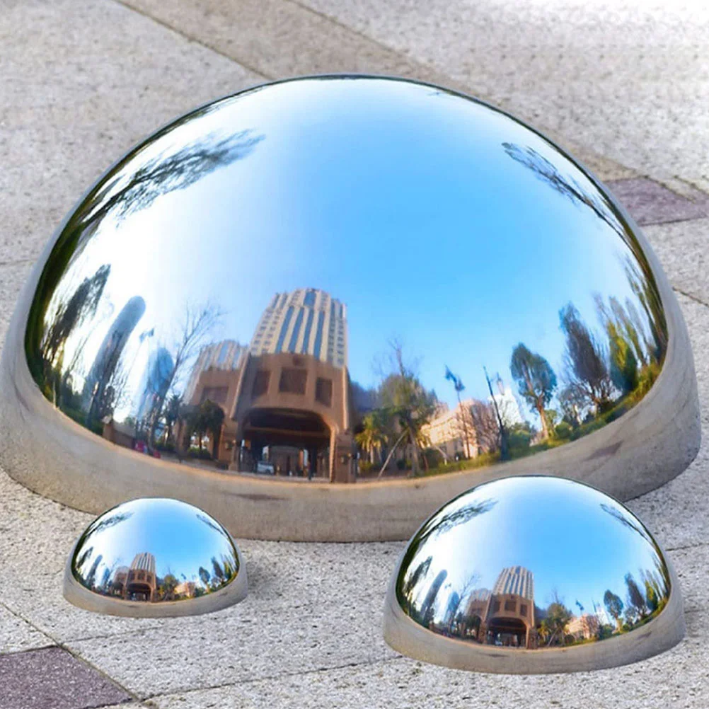 

4 Pcs Summer Decor Reflective Globe Gazing Balls Outdoor Mirror Hollow Garden Spheres Stainless Steel Hemisphere