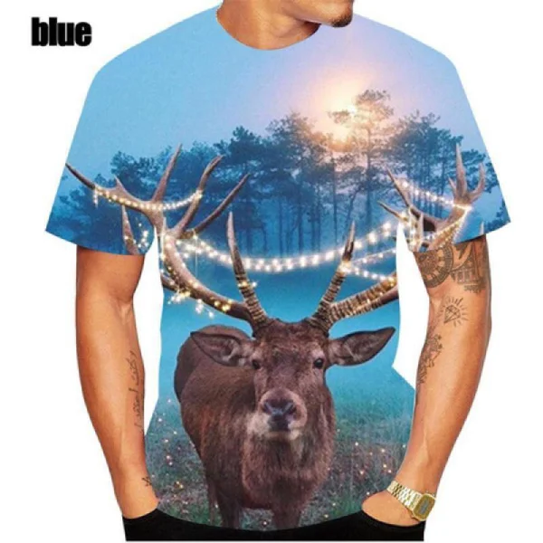 

Новинка 2023, модная летняя крутая Женская Повседневная футболка с 3D-принтом оленя и животных