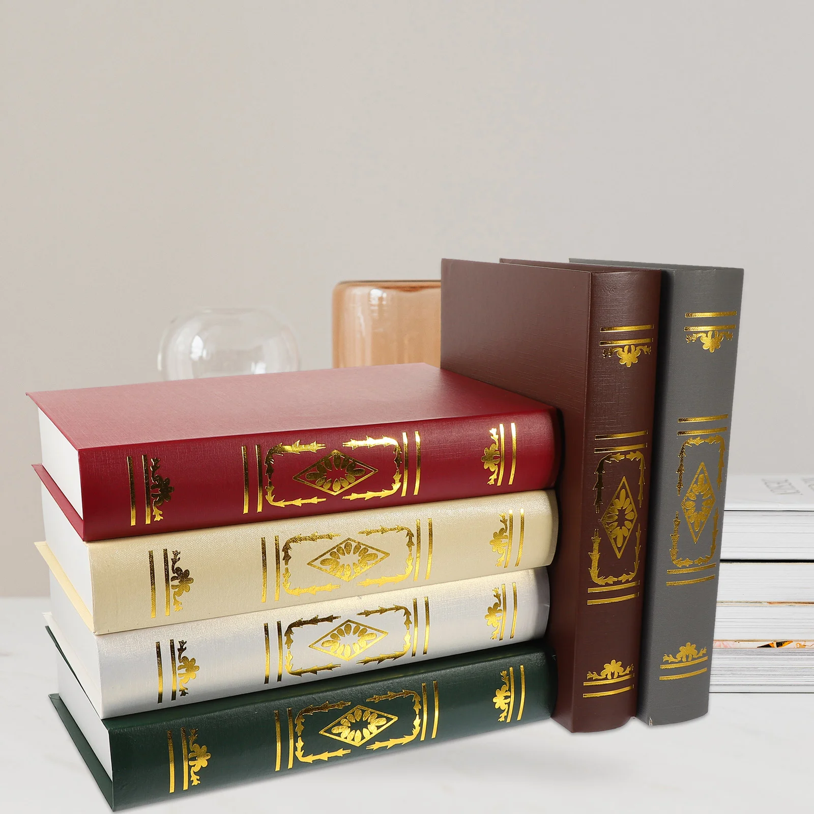 

6 Pcs Bookcase Shelf Decorative Hardcover Books Coated Paper Simulation Ornament