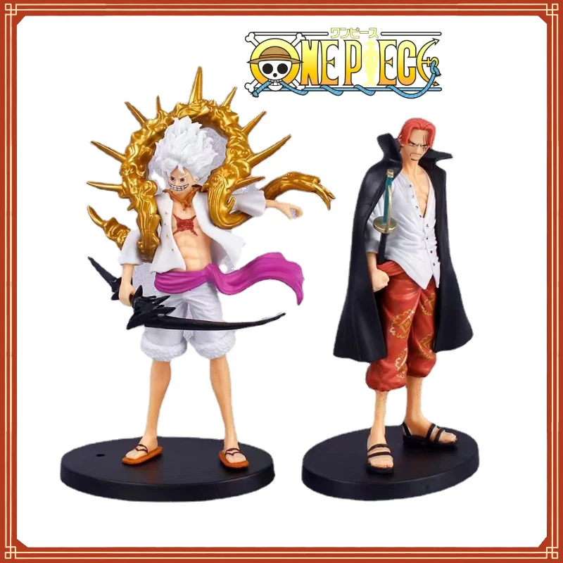 

20cm One Piece Shanks Luffy Animation Peripheral Hand-made Toys PVC Model Decoration Office Decoration Christmas Gift