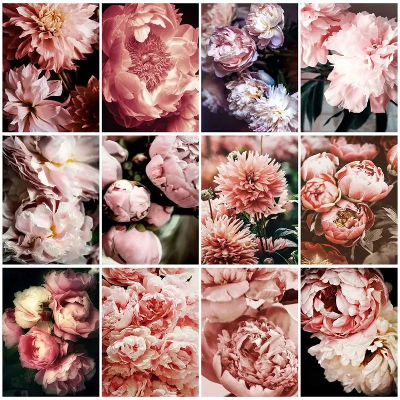 

CHENISTORY Painting No Number Flower For Adults On Canvases Acrylic Paint For Adults Coloring By Number Decoration Wall Art