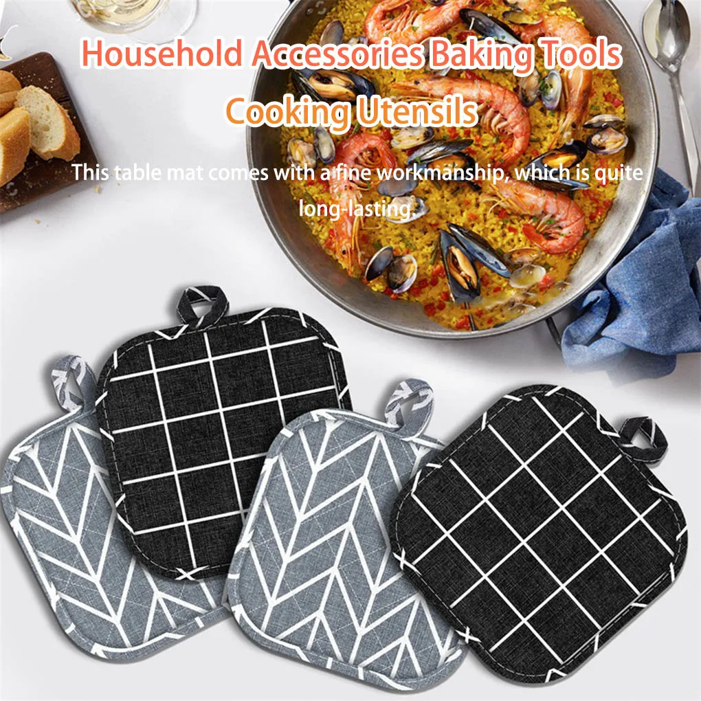 

Table Mat Pot Holder Oven Mitts Heating-resistance No Burrs Safety Household Accessories Kitchen Gadget Multicolored White