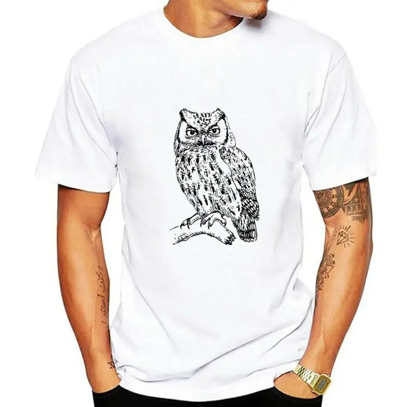 

Футболка с совой. Классическая мужская футболка с круглым вырезом и коротким рукавом, выбор размеров и цветов