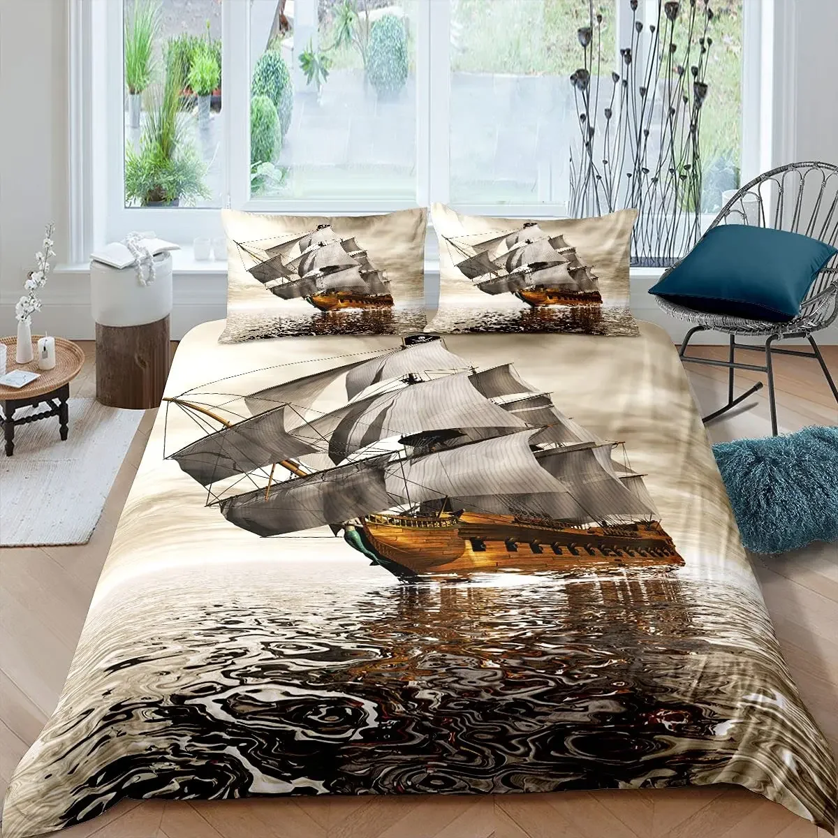 Комплект постельного белья &quotПарусник&quot из полиэстера 3 шт