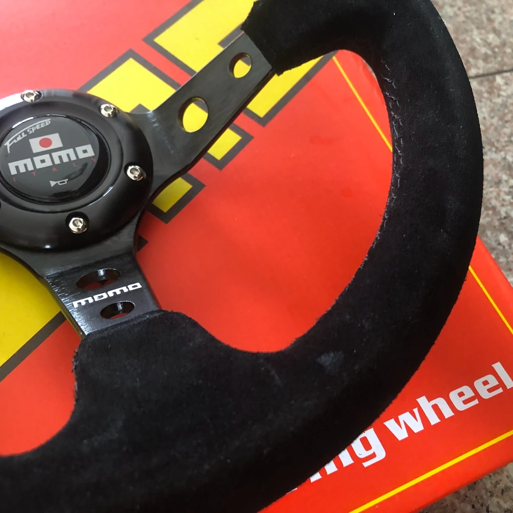 Универсальный Автомобильный руль Drift 14 дюймов МОМО гоночный замша кожа JDM рулевое