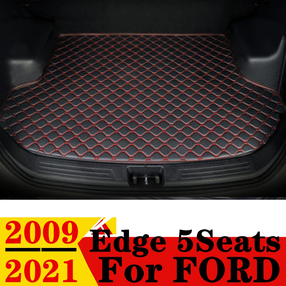 

Car Trunk Mat For Ford Edge 5Seats 2009-2021 Flat Side Waterproof Rear Cargo Cover Carpet Pad AUTO Tail Accessories Boot Liner