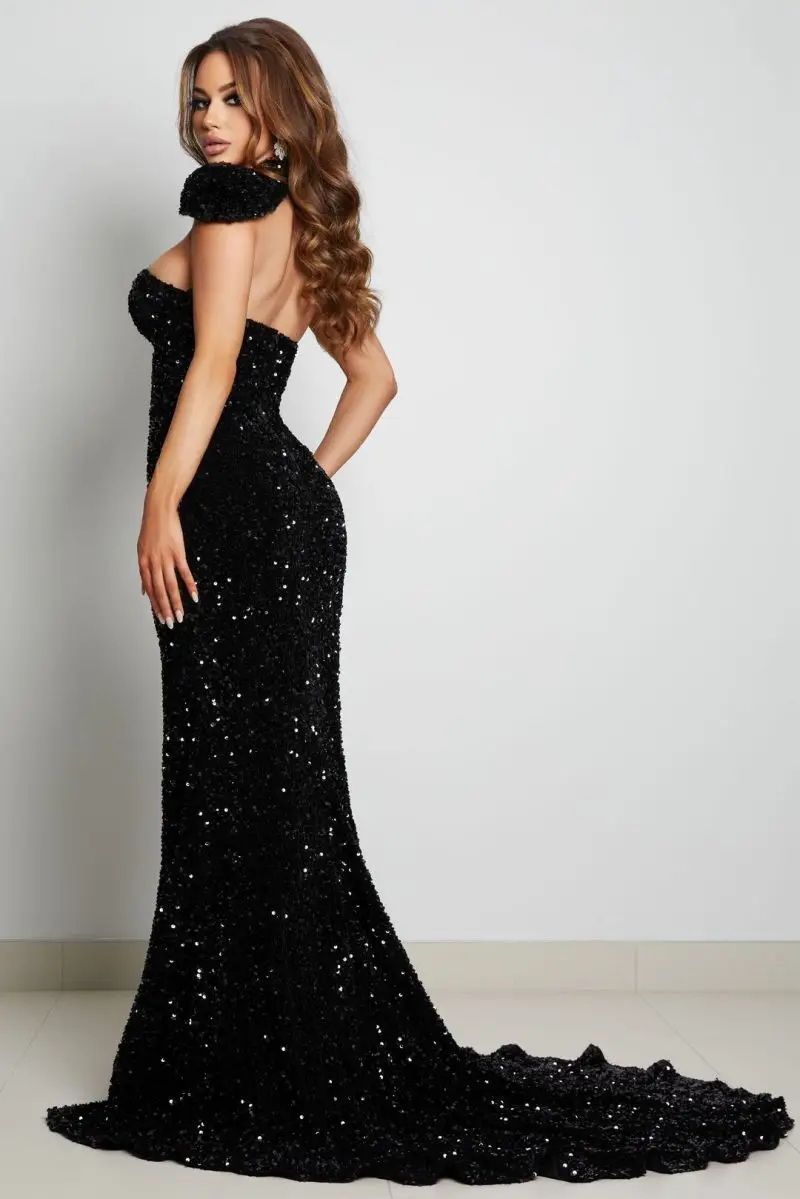 Fashion Luxury Dress Sexy Separated Collar sequins Mermaid Hem Nightclub Party Wear Long Evening Dress Wedding Bridesmaid Guest