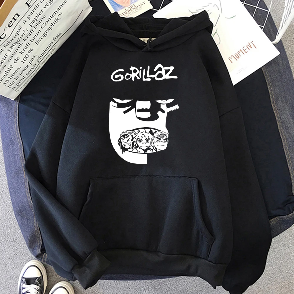 

Gorillaz Hat Hoodie Mens Streetwear Hip-hop Clothes Male Hoodies Sweatshirts Music Band Harajuku Couple Tops Japanese Style Plus