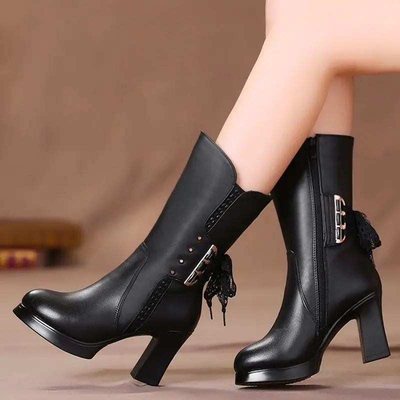 

Women's Boots Autumn Round Toe Shoes Winter Footwear Sexy Thigh High Heels High Sexy Boots-Women Luxury Designer Rubber 2022 Ov