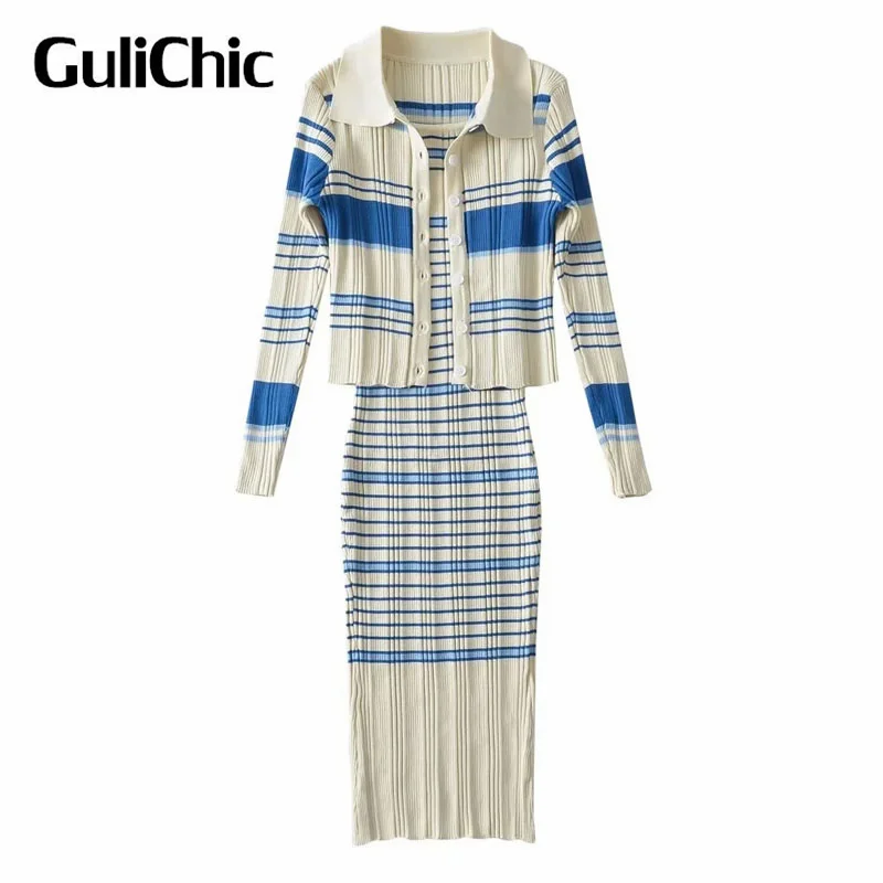 

Женский трикотажный кардиган с отложным воротником и длинным рукавом