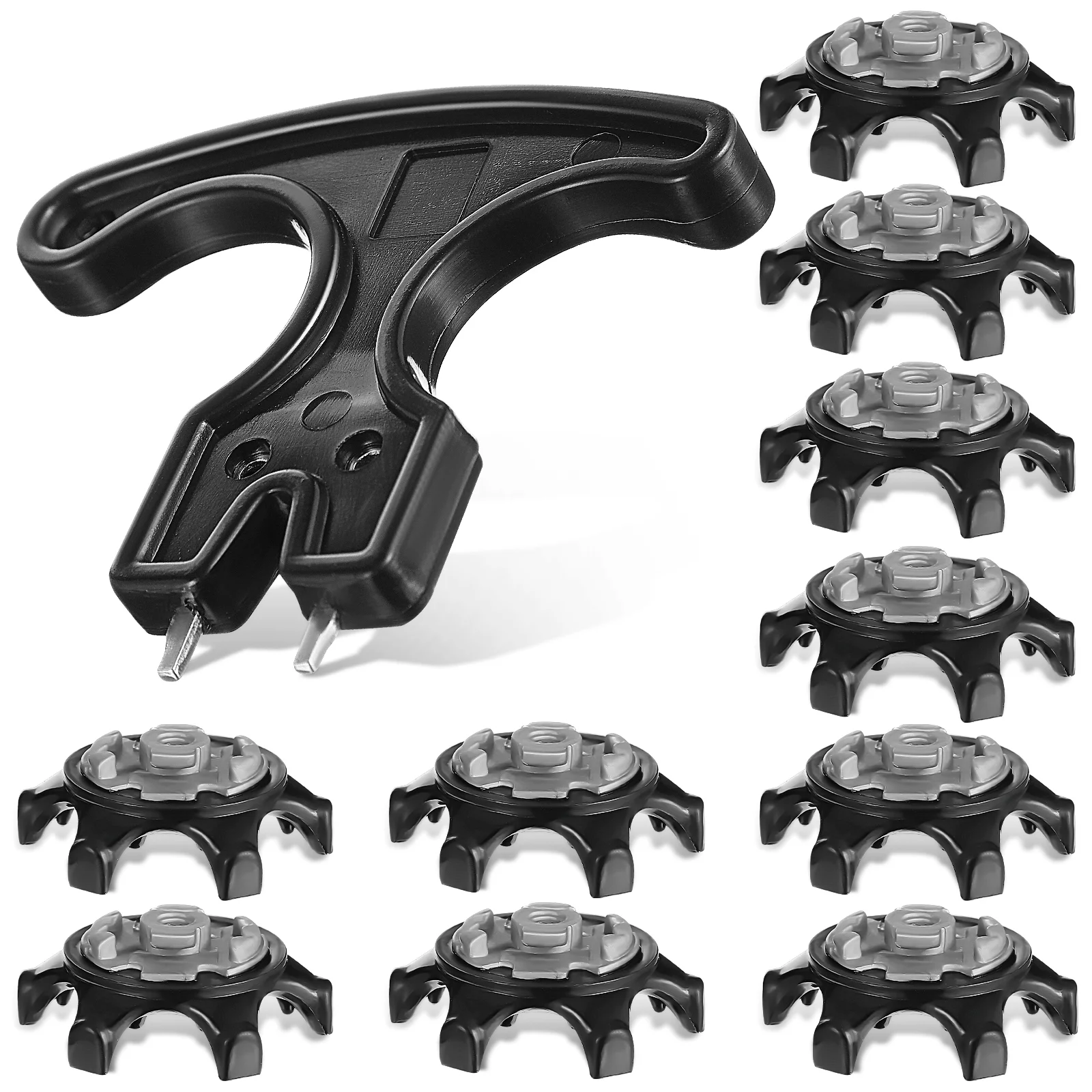 

10 Pcs Golf Shoe Spikes Universal Replacement Golf Spikes Cleats Golf Shoe Spikes with Spike Wrench Tool