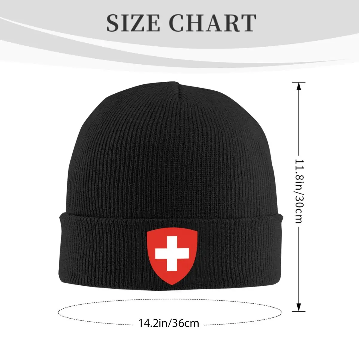 Вязаная шапка Swiss flag акрил унисекс