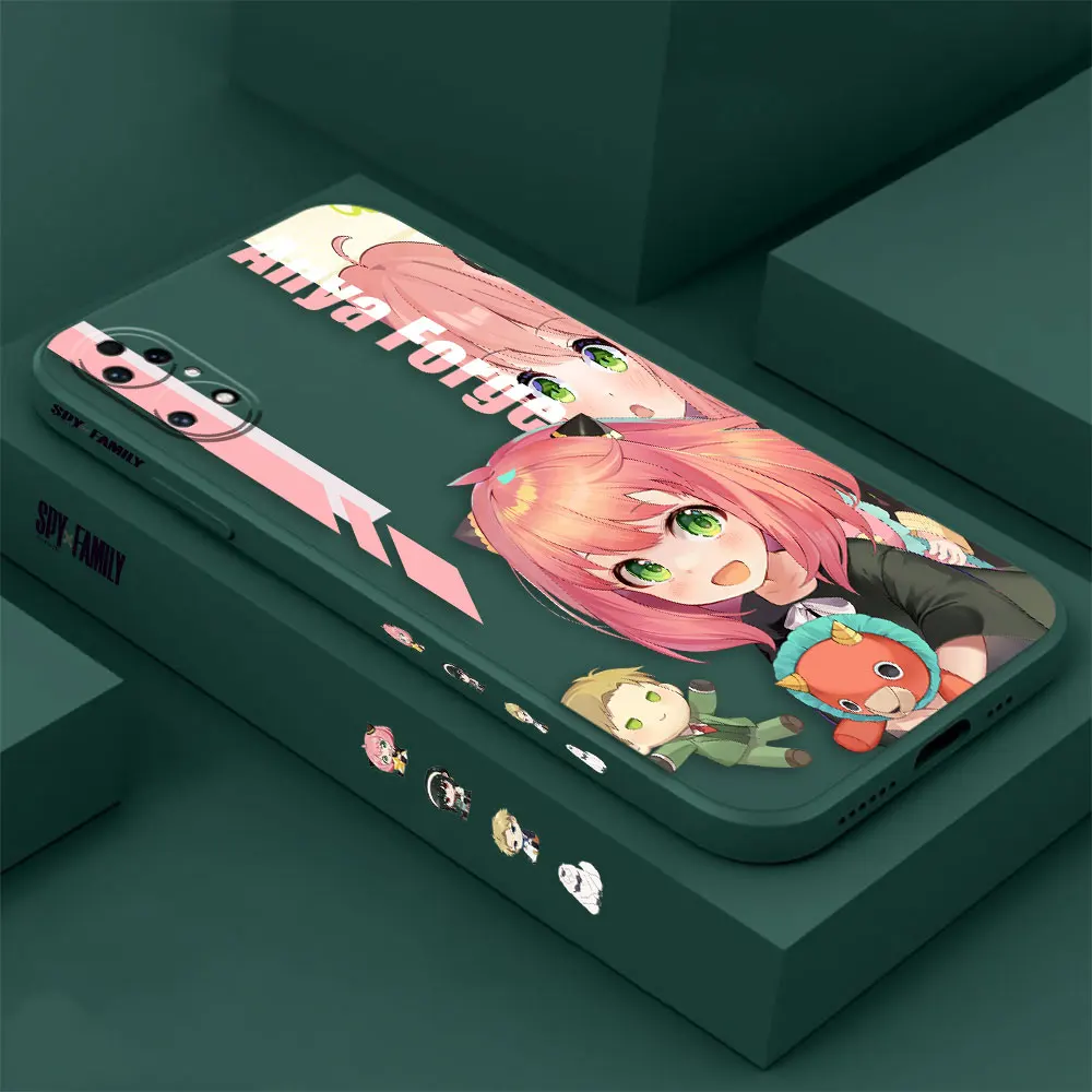 Spy X Family Anya Forger Phone Case For Huawei P60 P50 P40 P30 P20 Mate 50 40 30 20 20X 10 Colour Liquid Silicone Cover Funda