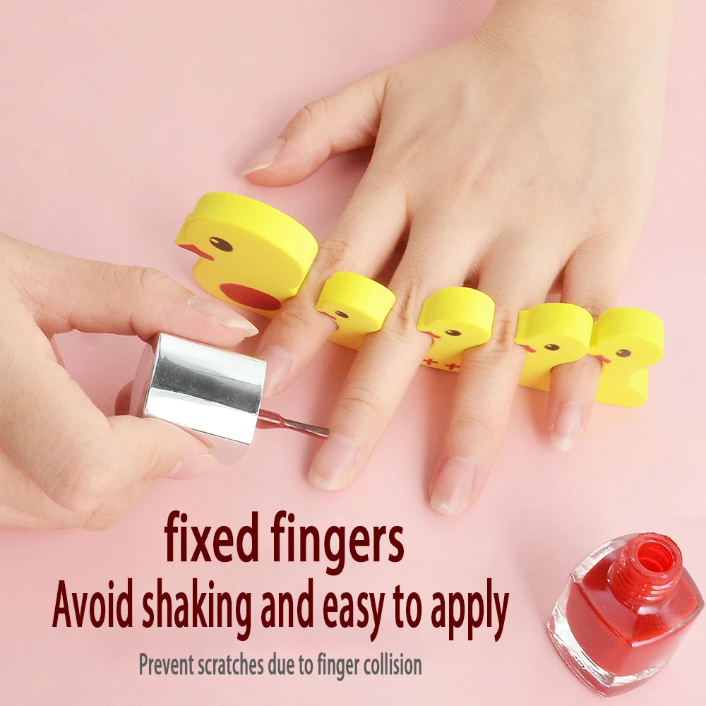 

100Pcs(50 Pairs) Toe Separators Soft Foam Sponge Little Yellow Duck Finger Separator Dividers Manicure Pedicure Nail Art Tools