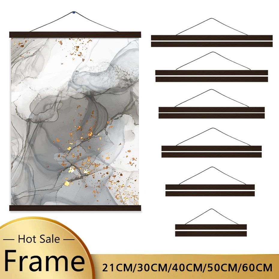 

Black Magnetic Wooden Poster Hanger Frame Teak Pine for Photos Pictures Canvas Prints Artwork Maps Living Room Home Wall Decor