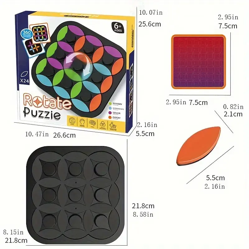 Вращающаяся головоломка с разноцветными листьями - интерактивная игра для