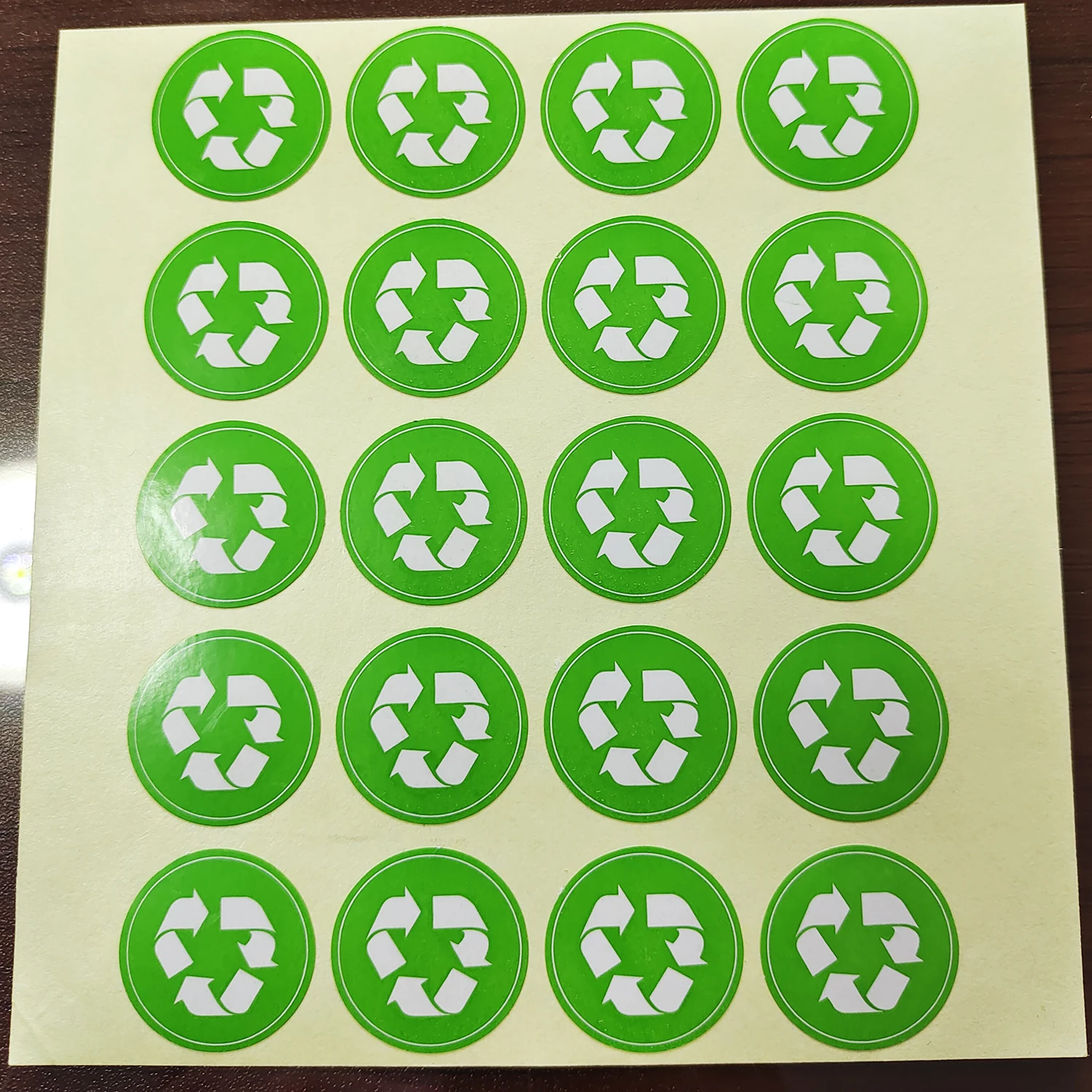 10000pcs 25mm RECYCLE Environmental protection,green,Self adhesive label sticker GU15