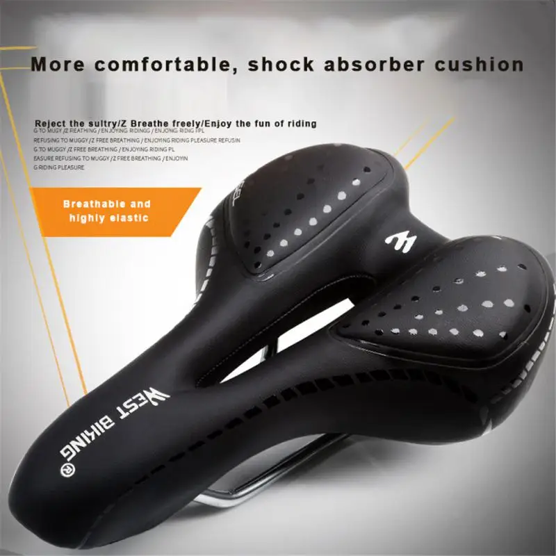 

WEST BIKING Bike Saddle selim mtb MTB Mountain Road Bike Seat PU Leather Gel Filled Cycling Cushion Shockproof Bike accessories