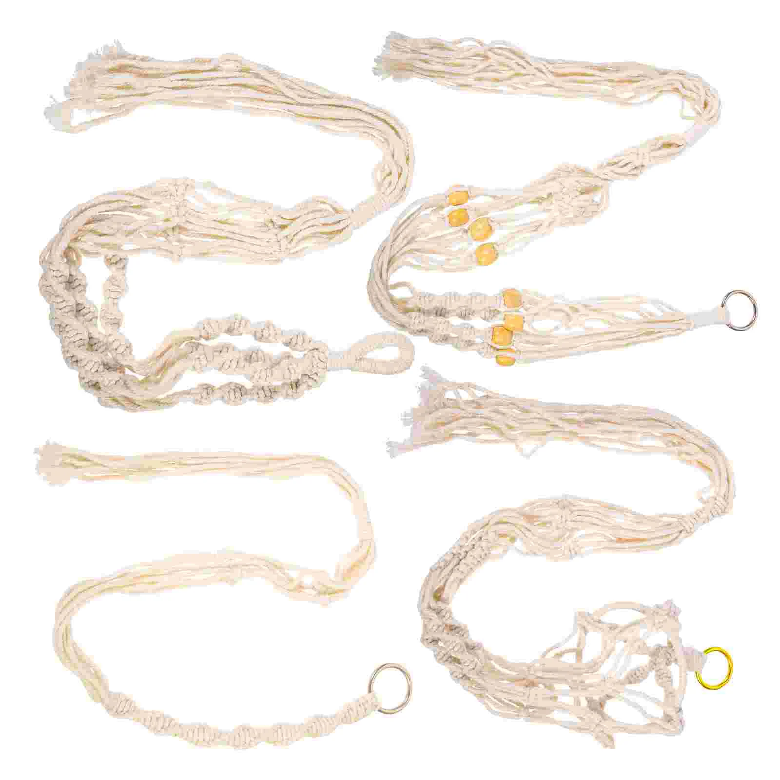 

4Pcs Hanging Planter Basket Macrame Hanger Wall Mount Flower Pot Holder