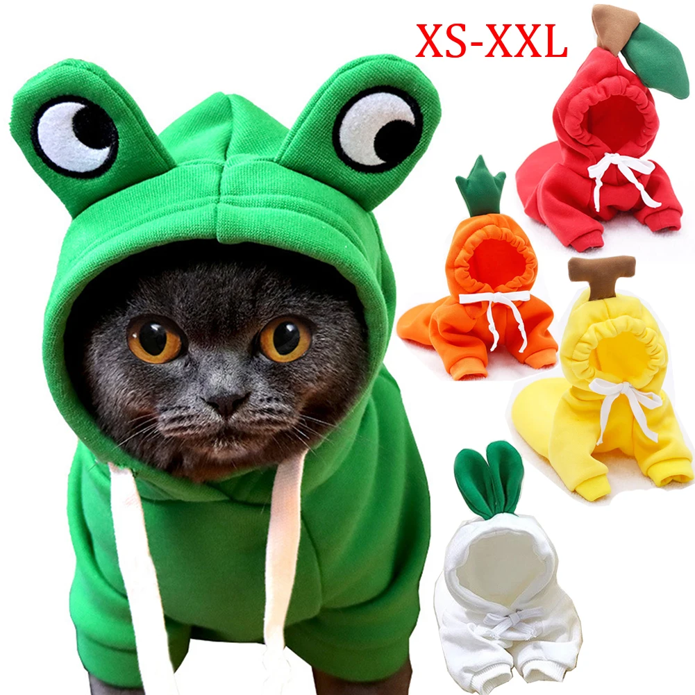 

Pet Hoodies Clothes Winter Warm Soft Fleece Dog Sweater Cute Fruit Hooded Sweatshirt Plush Cat Puppy Coat Clothing Pets Costume