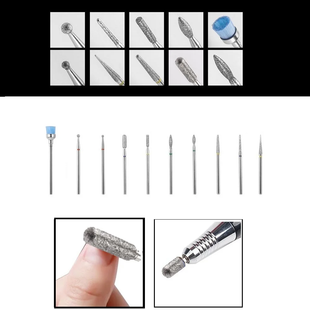 

10PCS Clean Tools Milling Cutters Cutters Tool Clean Tools Diamond Milling Cutters Foot Cuticle Clean Grinding Head