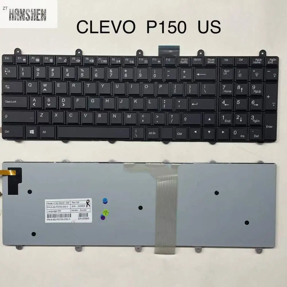 

Laptop backlit Keyboard For Clevo P150EM P170EM X511 K680S X711 K670 backlight