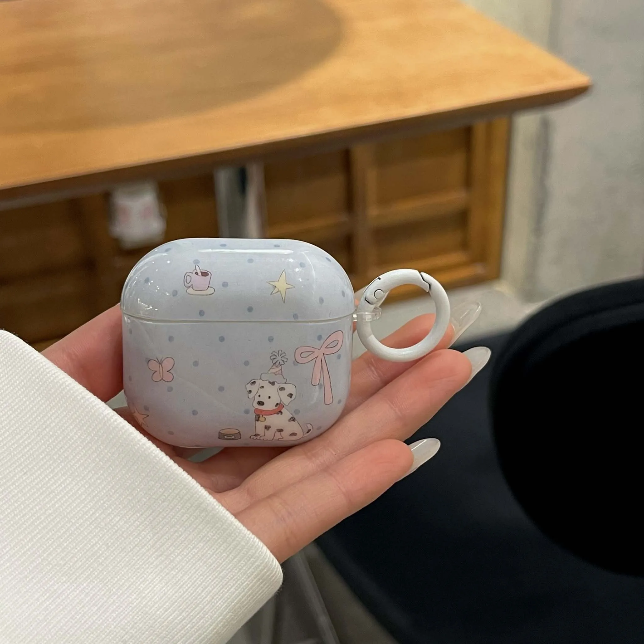 Чехол для наушников с мультяшной собакой бантом звезд и цветком imd apple airpods 3 2 1 pro 2nd