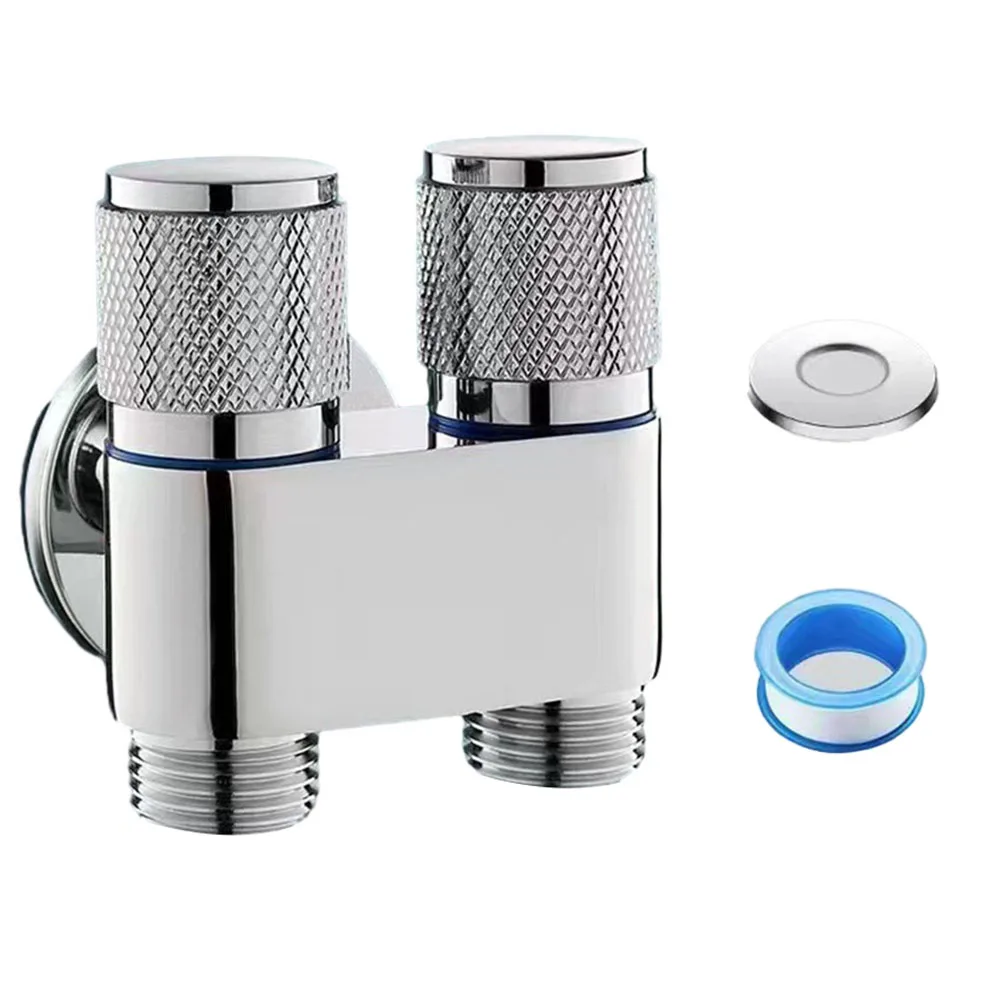 

G1/2 1 In Two Out Double Control Washing Machine Faucet Toilet Triangle Valve Handle Shower Head Washing Machine Shower Head