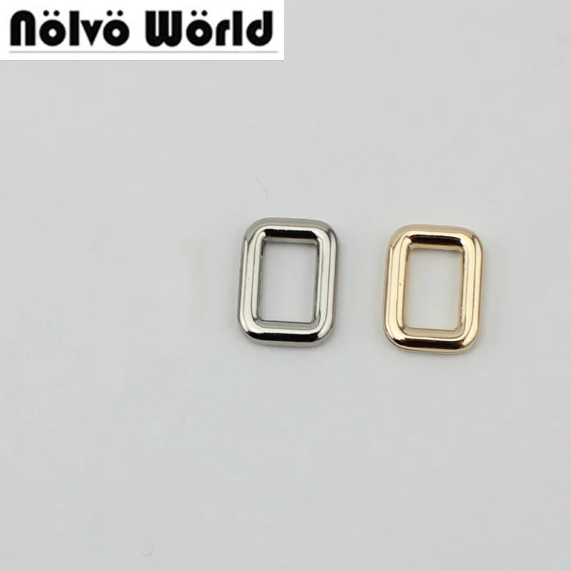 

50pcs Inside 12mm 5 colors small square buckle welded polished silver round edge buckle alloy square buckle bags/belts
