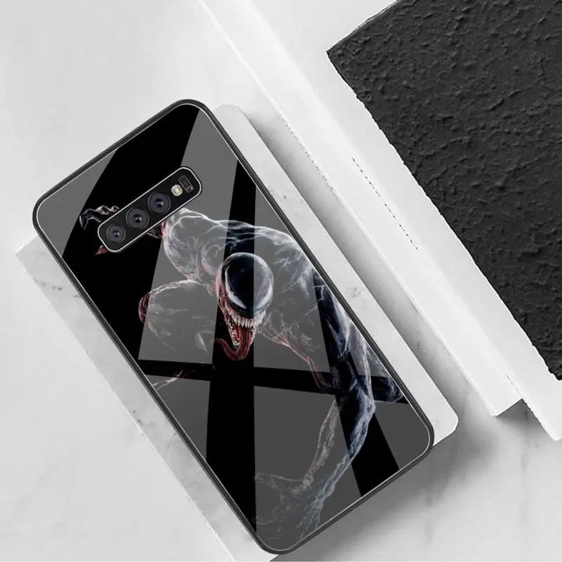 Marvel Hero Venom Phone Case Tempered Glass For Samsung S20 Plus S7 S8 S9 S10 Note 8 9 10 Plus