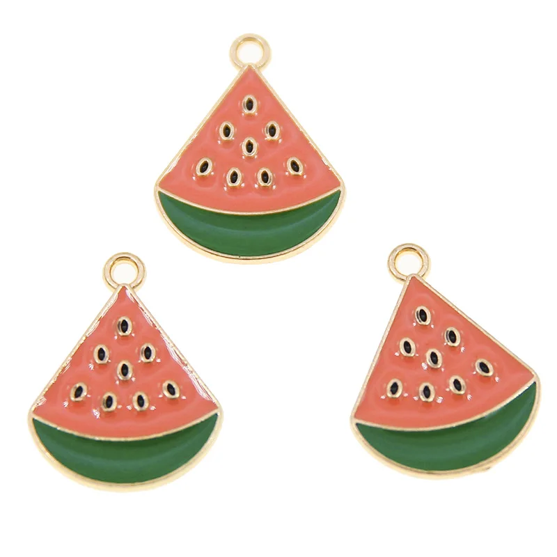 

50 шт. 23*18 мм эмалевые Подвески в виде арбуза для изготовления ювелирных изделий фрукты Подвески Серьги Ожерелье Браслеты Подвески ручной работы аксессуары