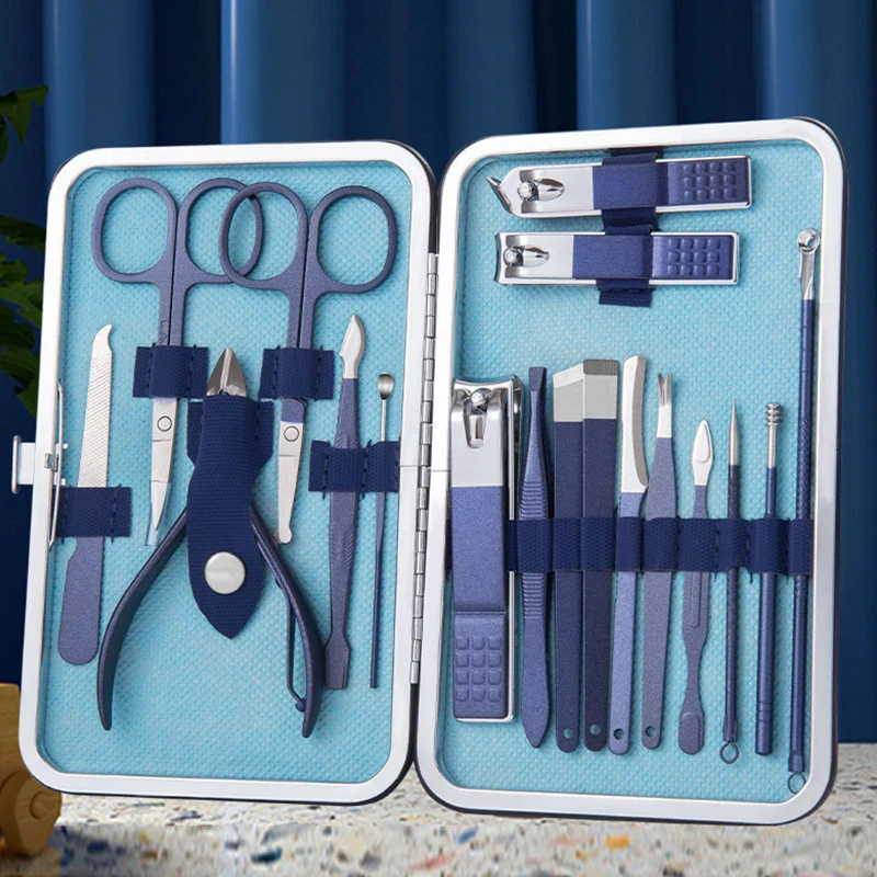 

Nail Clipper Manicure Set Nail Scissors 7/10/12/18PCS Pedicure Care Tool Dead Skin Pliers