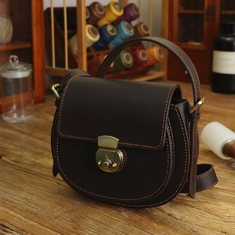 

Luxury Handbags Leather Women Brand Designer High Quality Vintage Single Shoulder Saddle Bag Fashion All-match Handbags Metis
