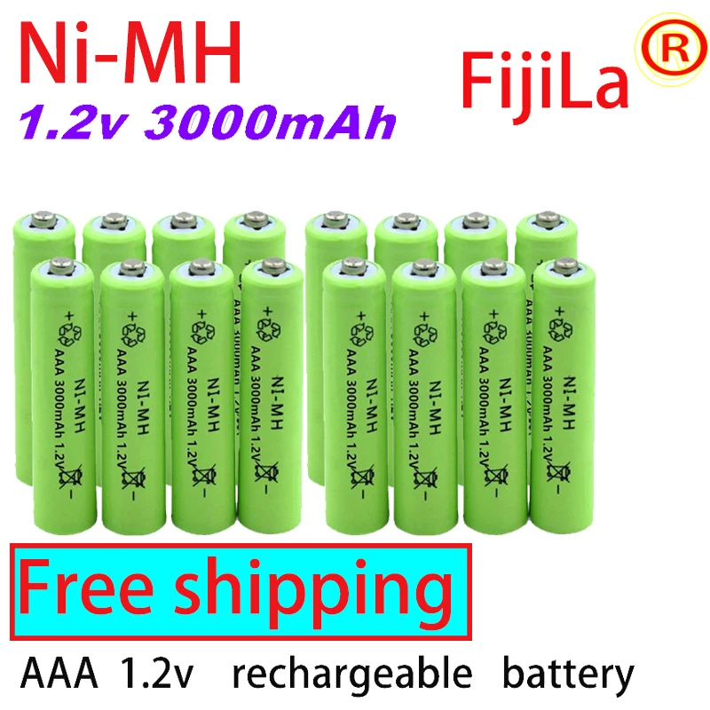 

100% New 1.2v NIMH AAA Battery 3000mah Rechargeable Battery Ni-mh Batteries Aaa for Remote Control Toy